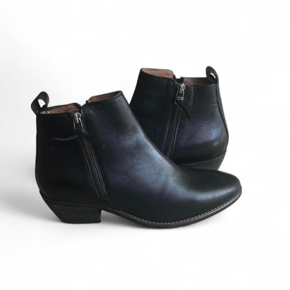 Journee Signature Womens Black Genuine Leather Charlotte Ankle Bootie Size 9